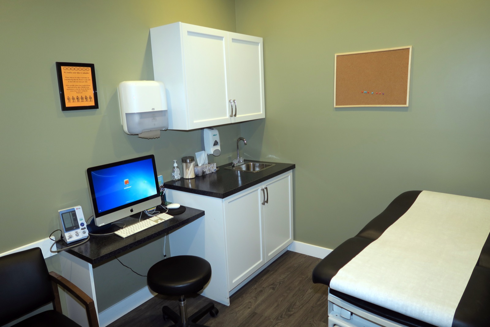 An examination room at the clinic